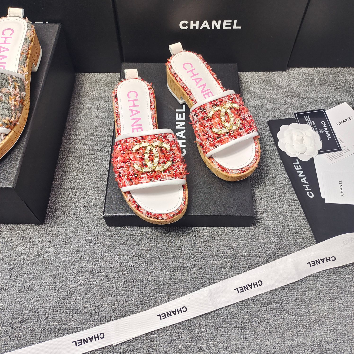 Chanel Chunky Chain Alphabet High Heels Sandals Slippers Shoes