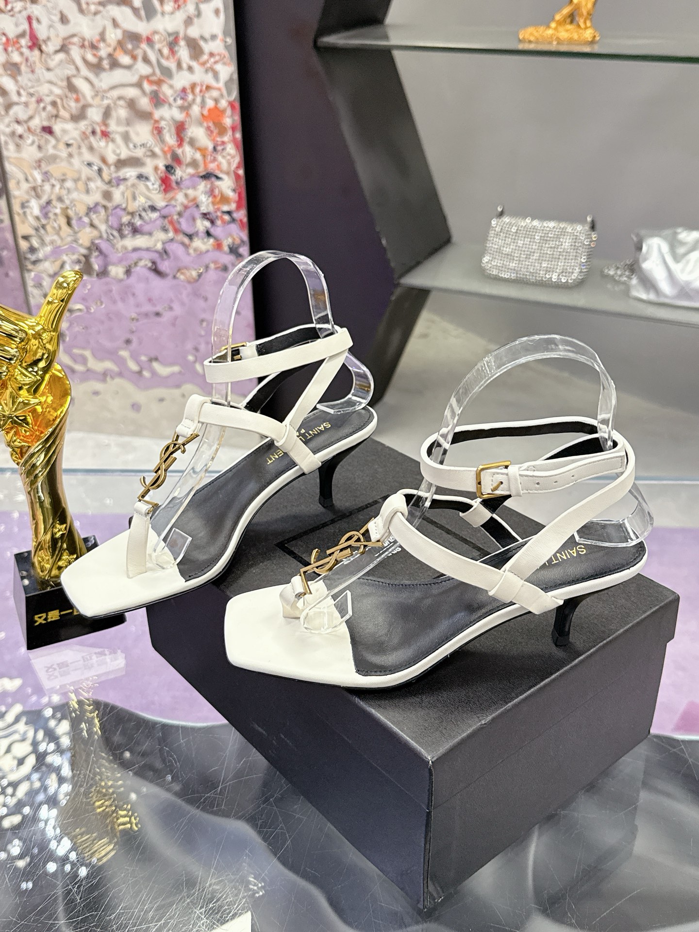 Saint Laurent YSL Classic Clip Toe  Sandals Slipper Heels Shoes