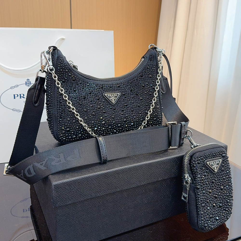 Prada Re-Edition  Crystal Messenger Shoulder Bag