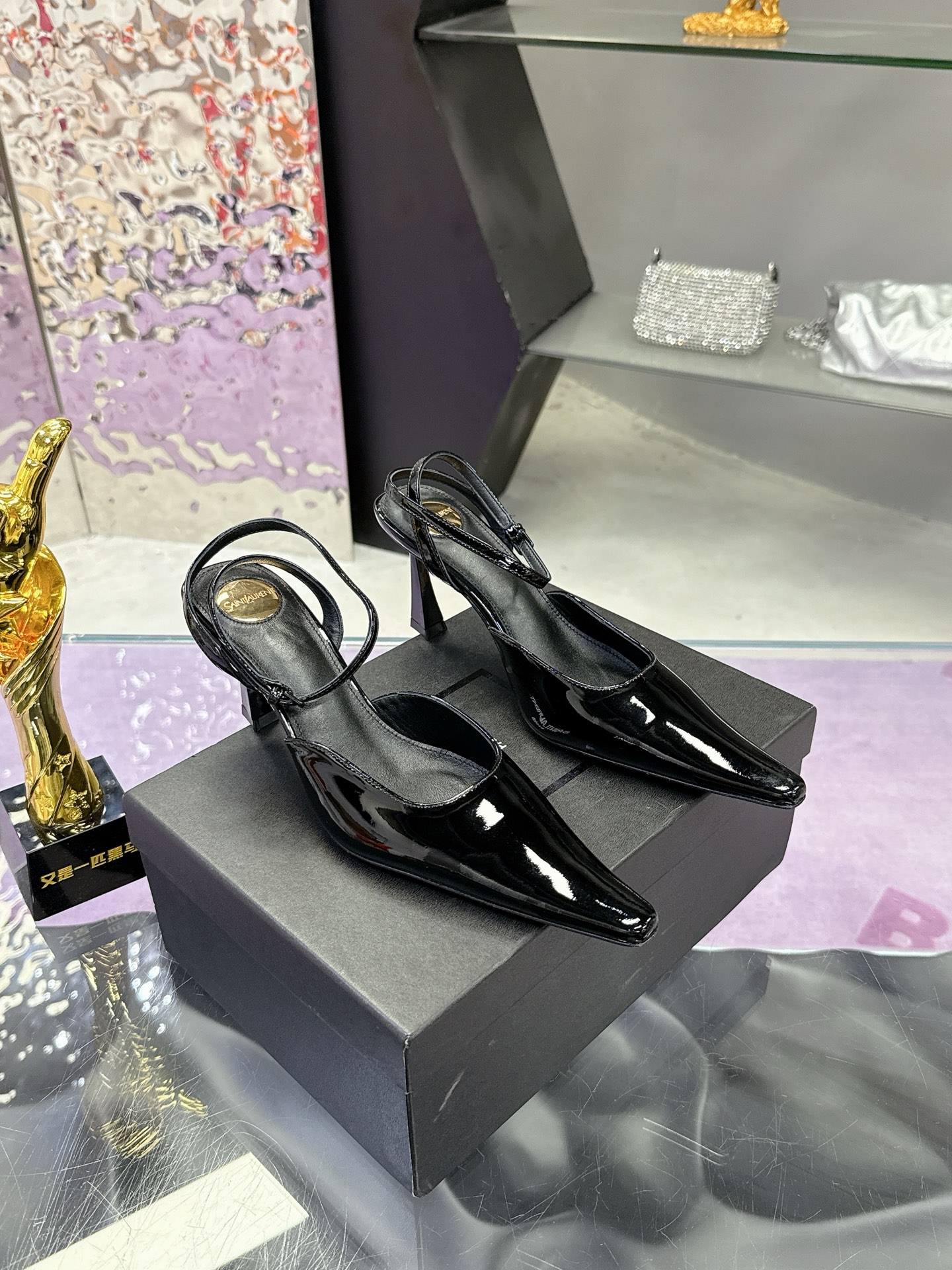 Saint Laurent YSL Classic Pointed Toe Heels Sandals Slippers Shoes