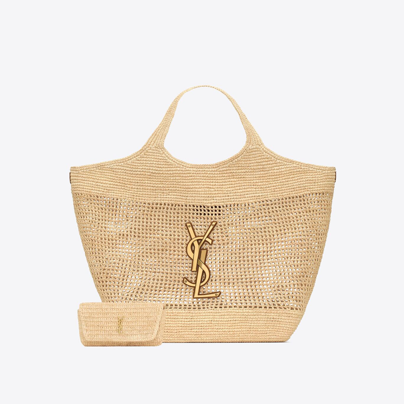 SAINT LAURENT ICARE IN RAFFIA Tote Bag Shopping Bag Handbag