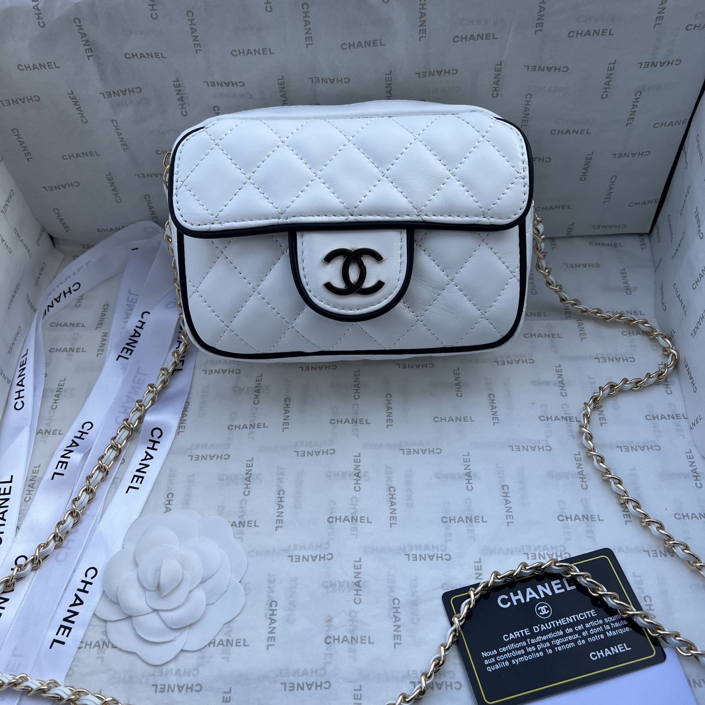 Chanel 25P Panda Quilted Bag 20cm