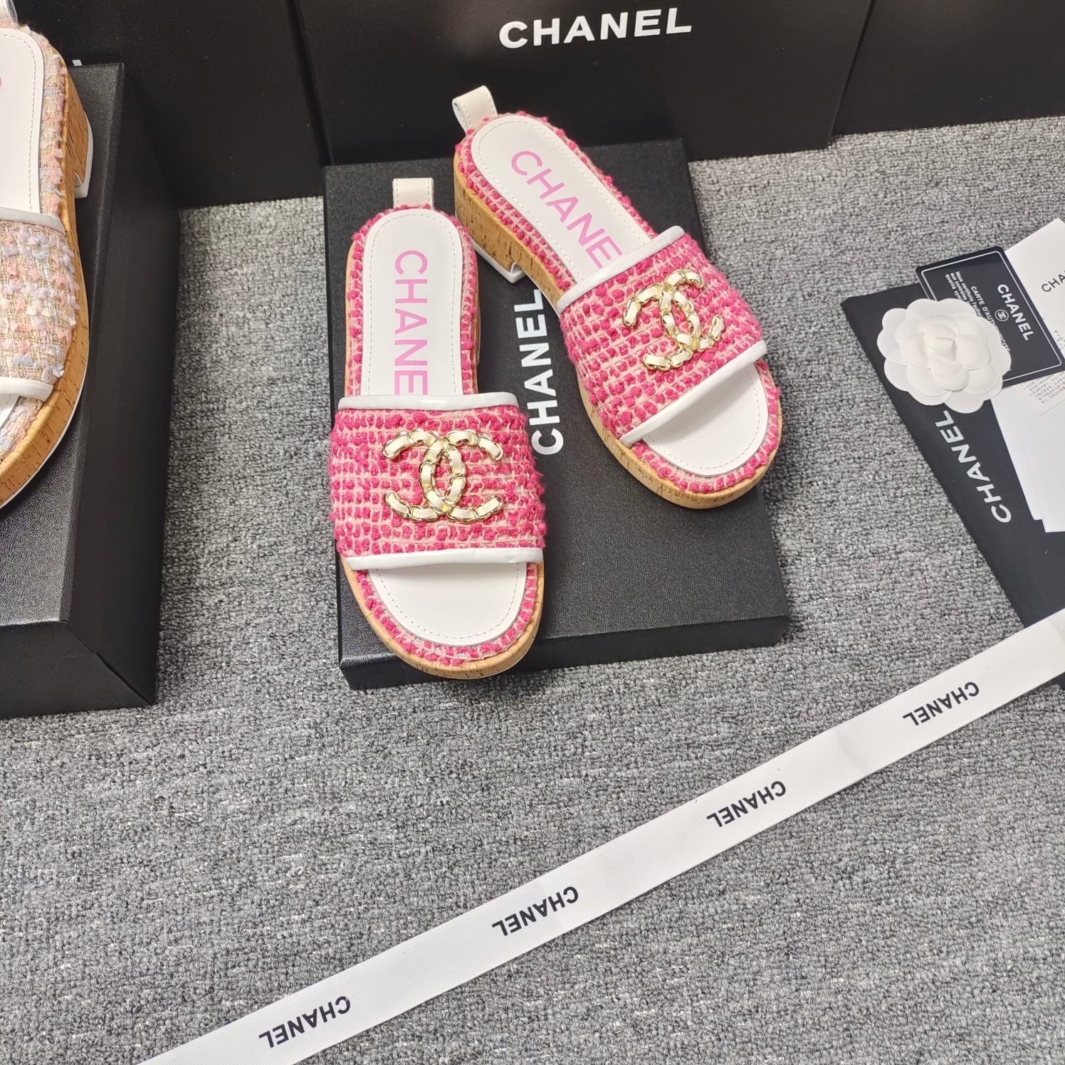 Chanel Chunky Chain Alphabet High Heels Sandals Slippers Shoes