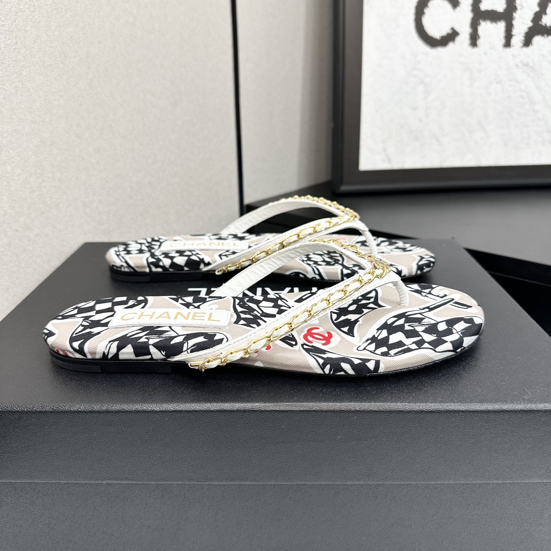 Chanel Clip Toe Flip Flops Slippers Sandals Shoes