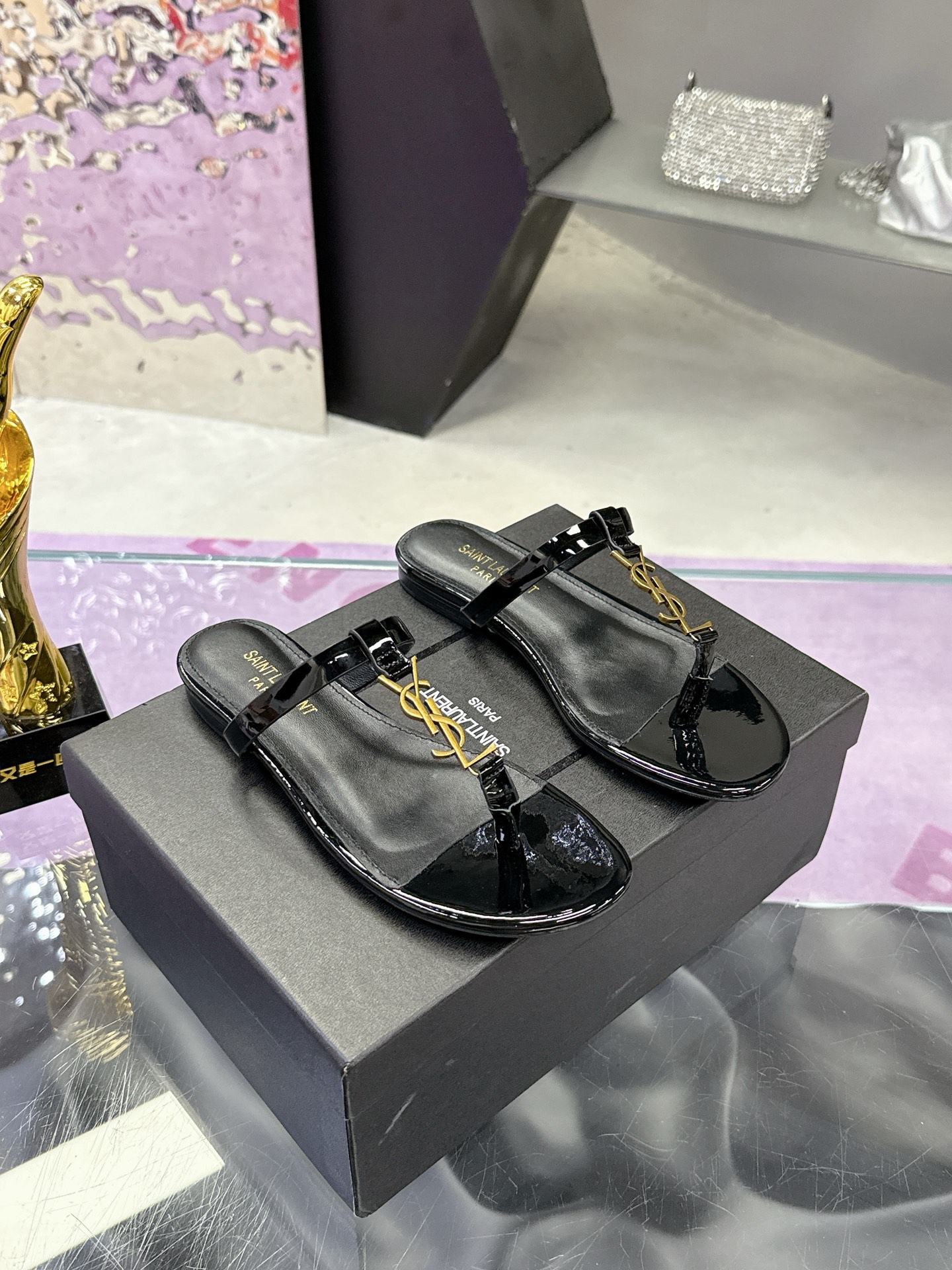 Saint Laurent YSL Classic Clip Toe Sandals Slipper Shoes