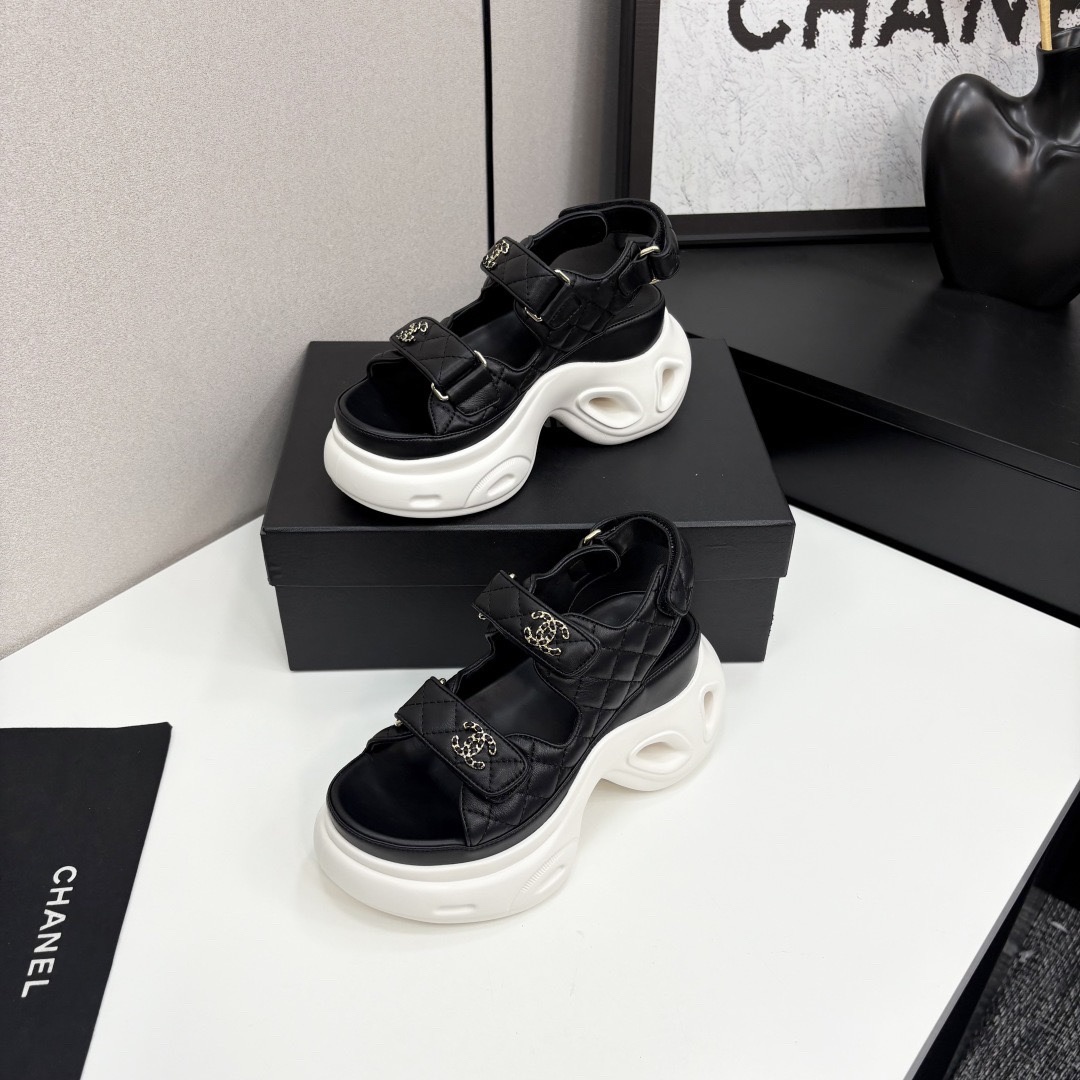 Chanel Velcro Beach Sandals