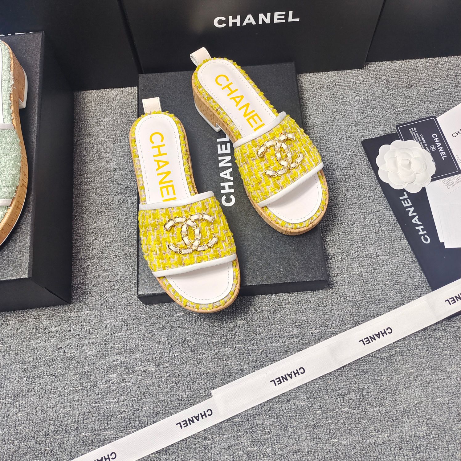 Chanel Chunky Chain Alphabet High Heels Sandals Slippers Shoes