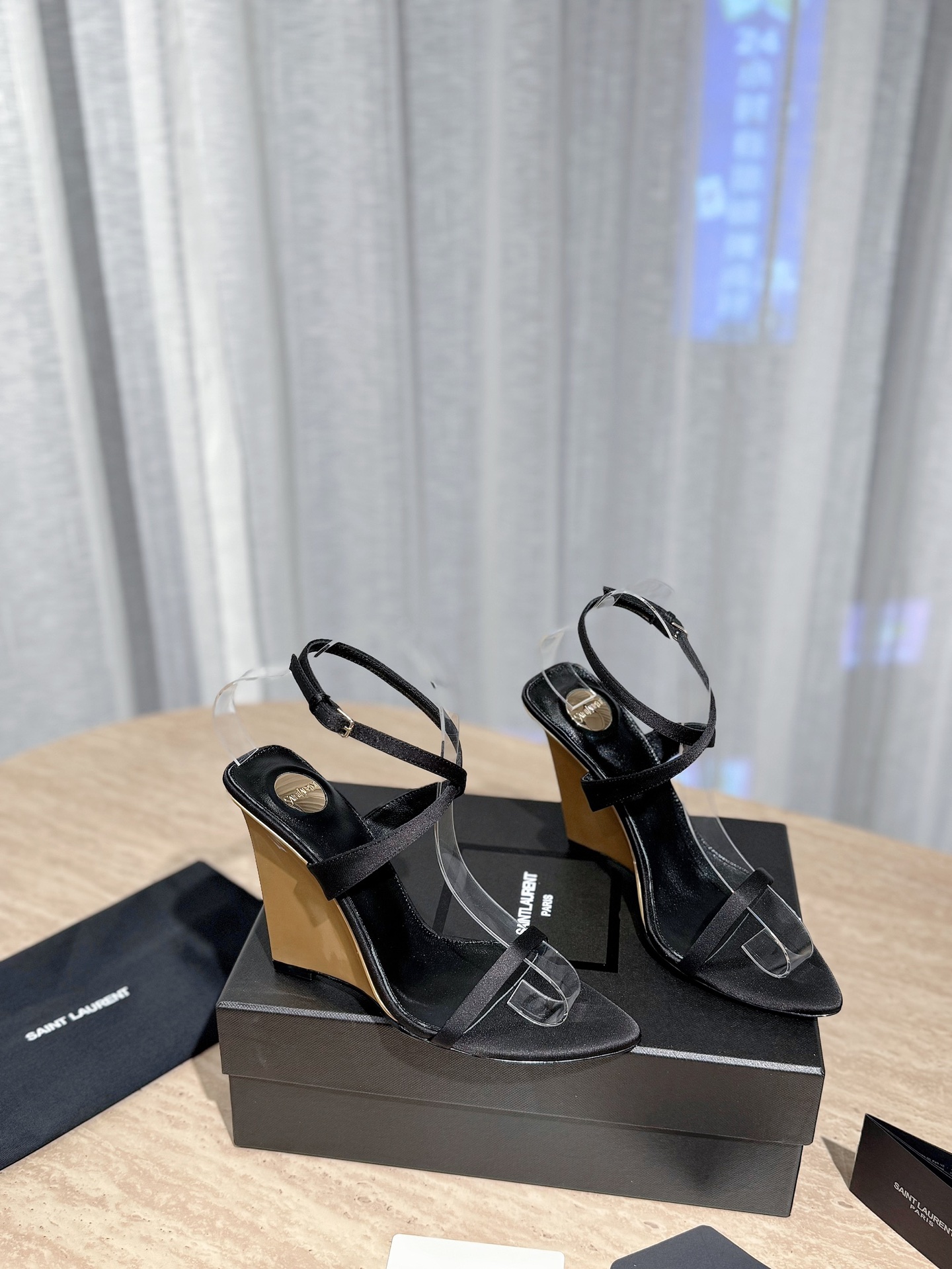 Saint Laurent YSL Thick Heeled Heels Sandals Slippers Shoes