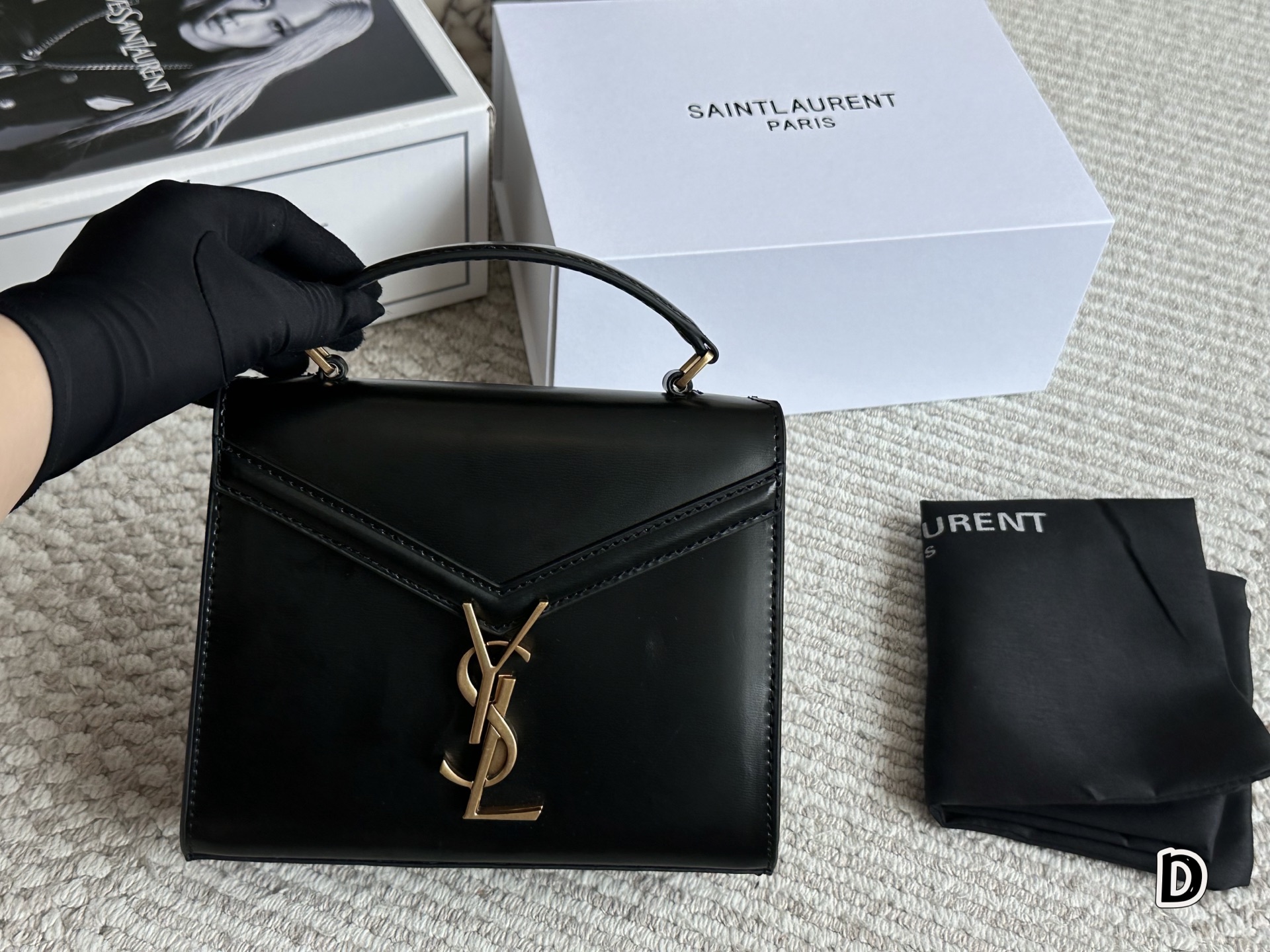 ​YSL Cassandra Mini Bag 20cm Rotating Y-Lock Chevron Grain