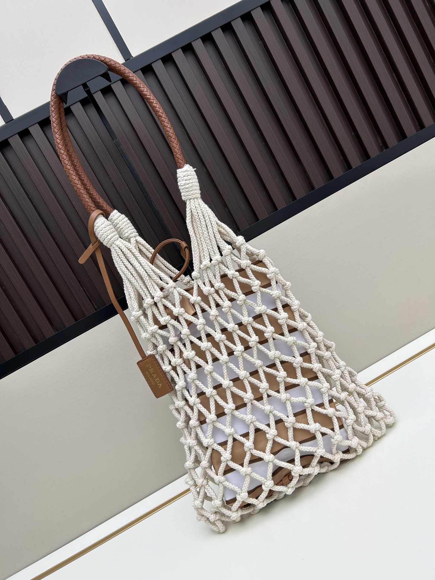 Prada 2550 Triple-Use Woven Tote