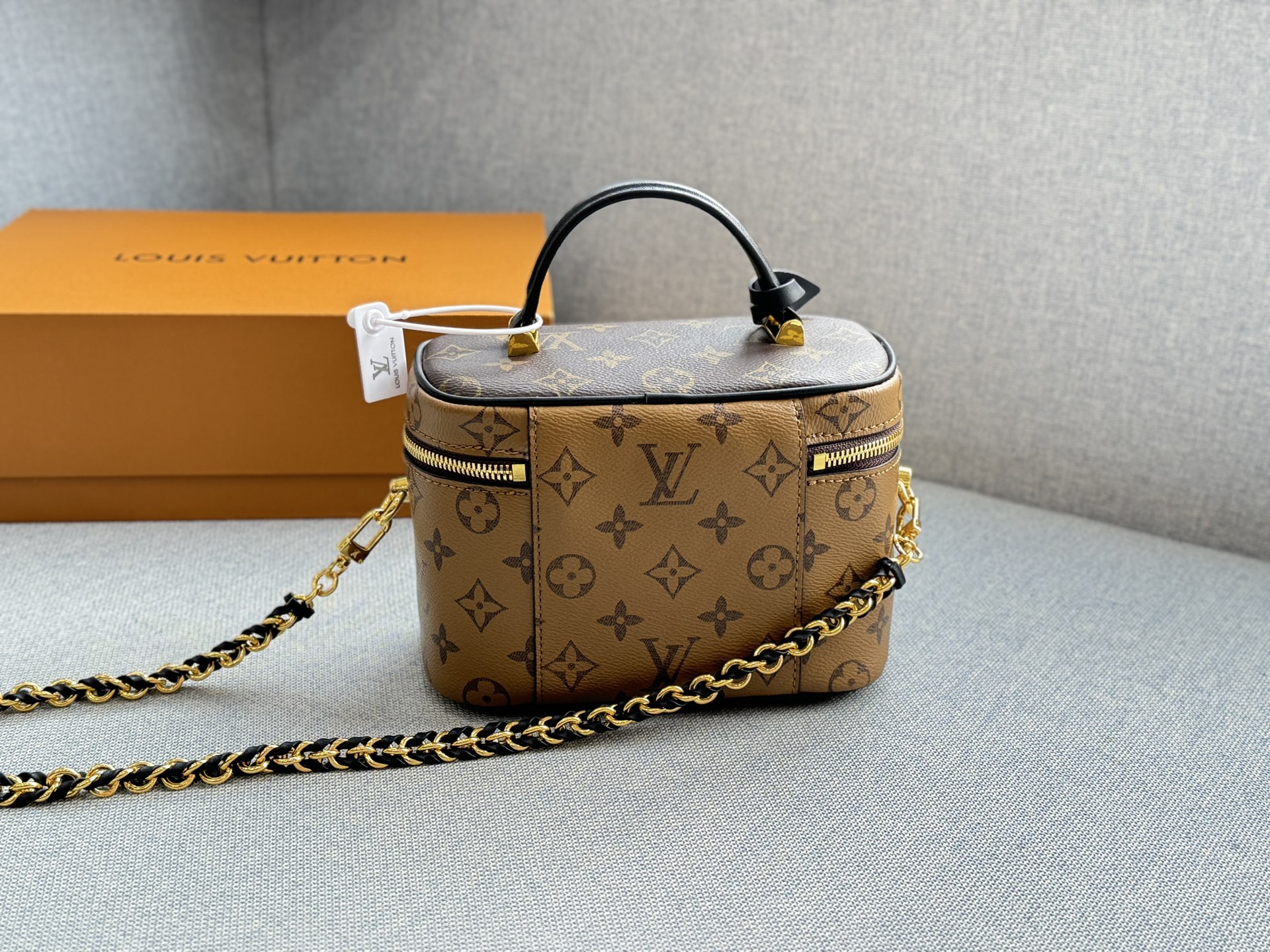 LV Vanity NFC Chip | Luxury Box Bag 3-Way Carry Exquisite Craft