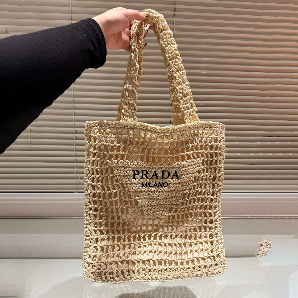 Prada Grass Woven Shoulder Bag Handbag