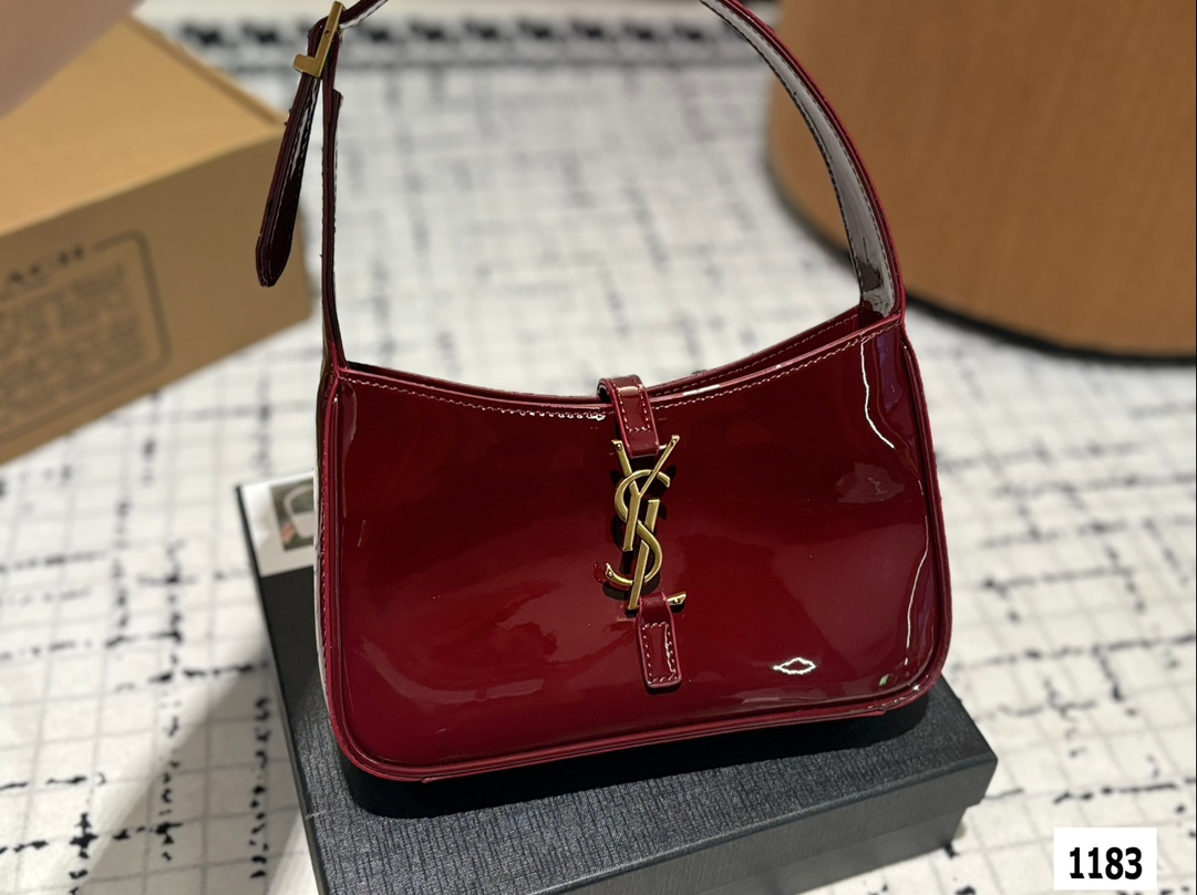 YSL Saint Laurent hobo patent leather underarm bag