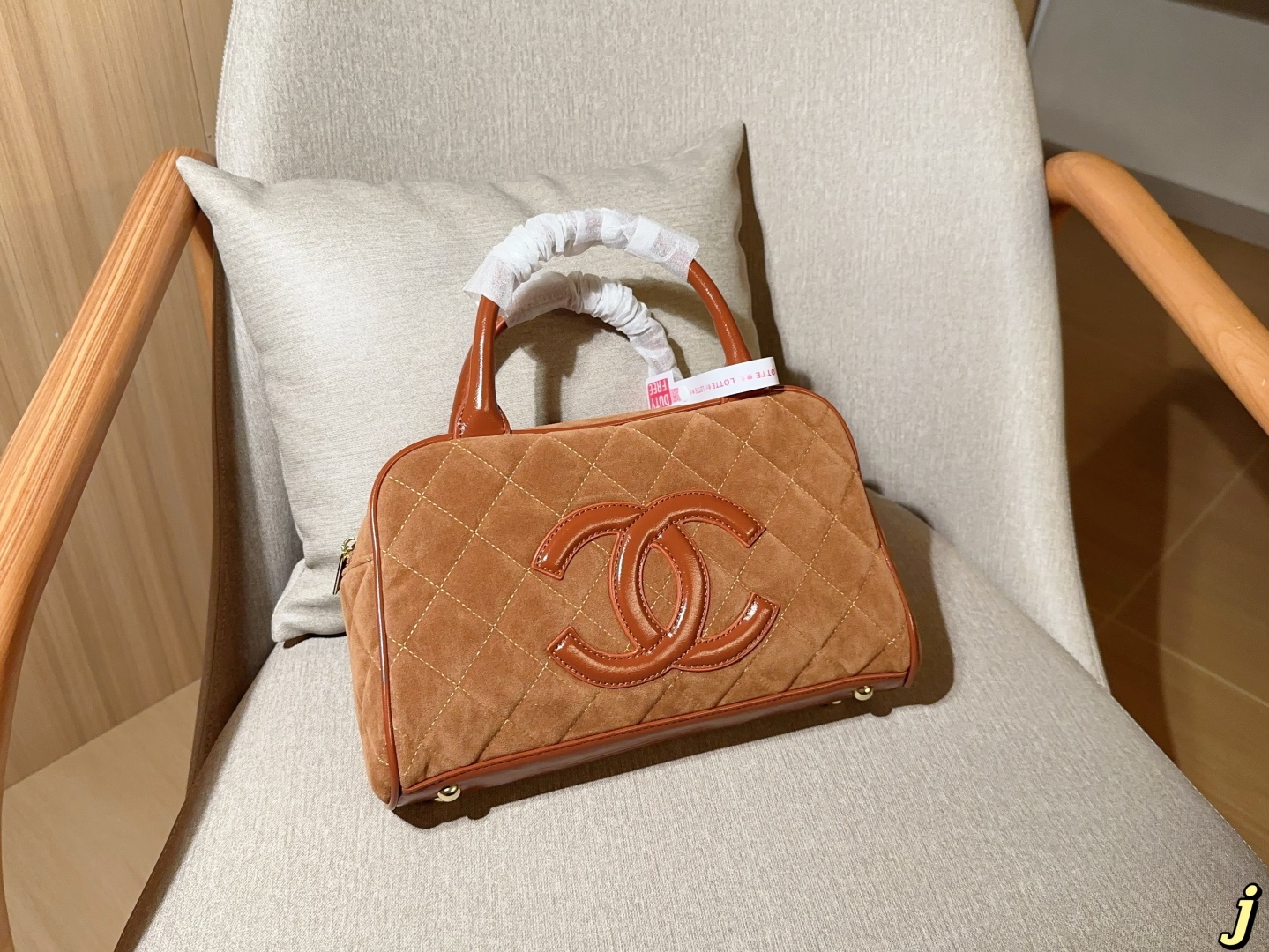 Chanel Vintage Suede Bowling Bag 30cm