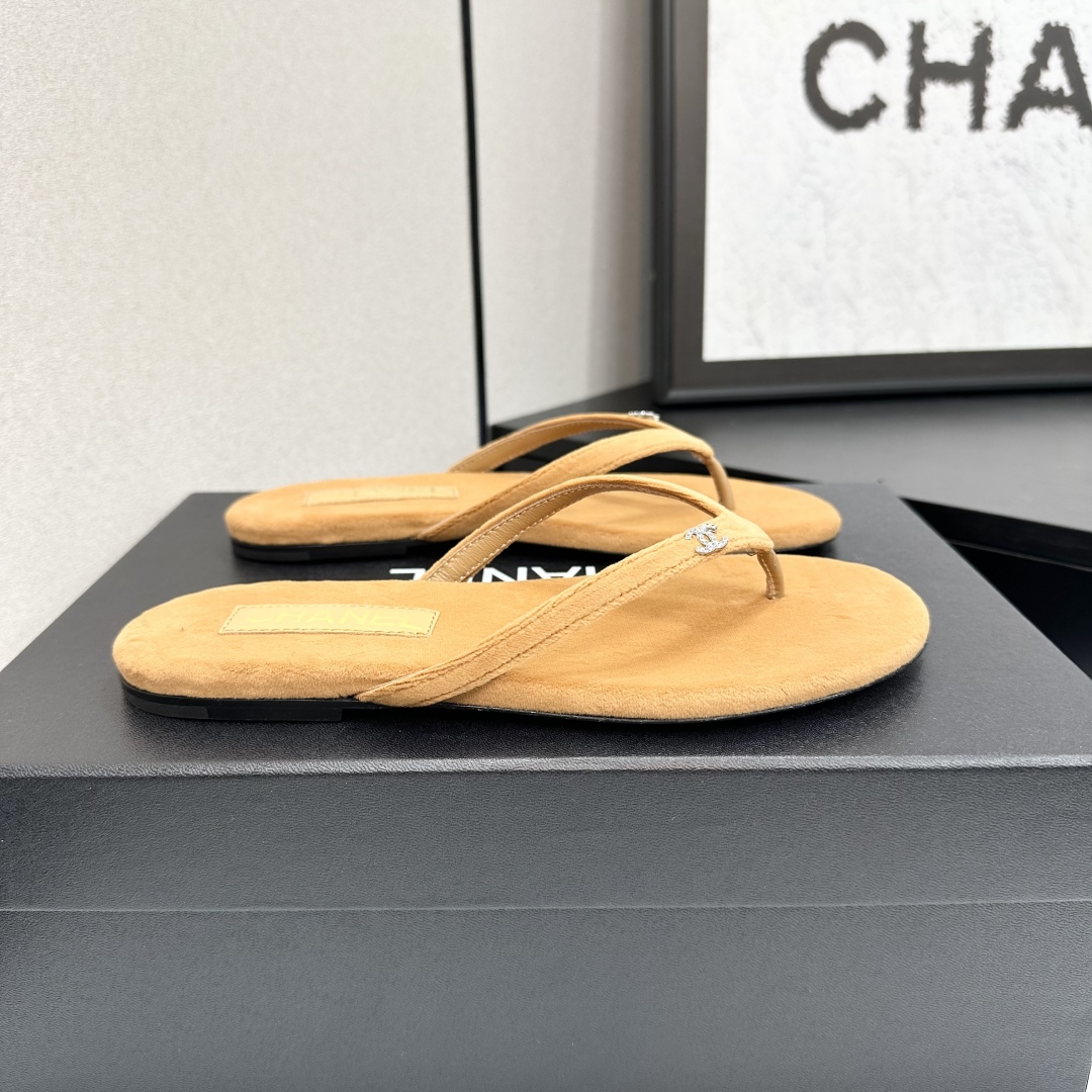 Chanel Clip Toe Flip Flops Slippers Sandals Shoes
