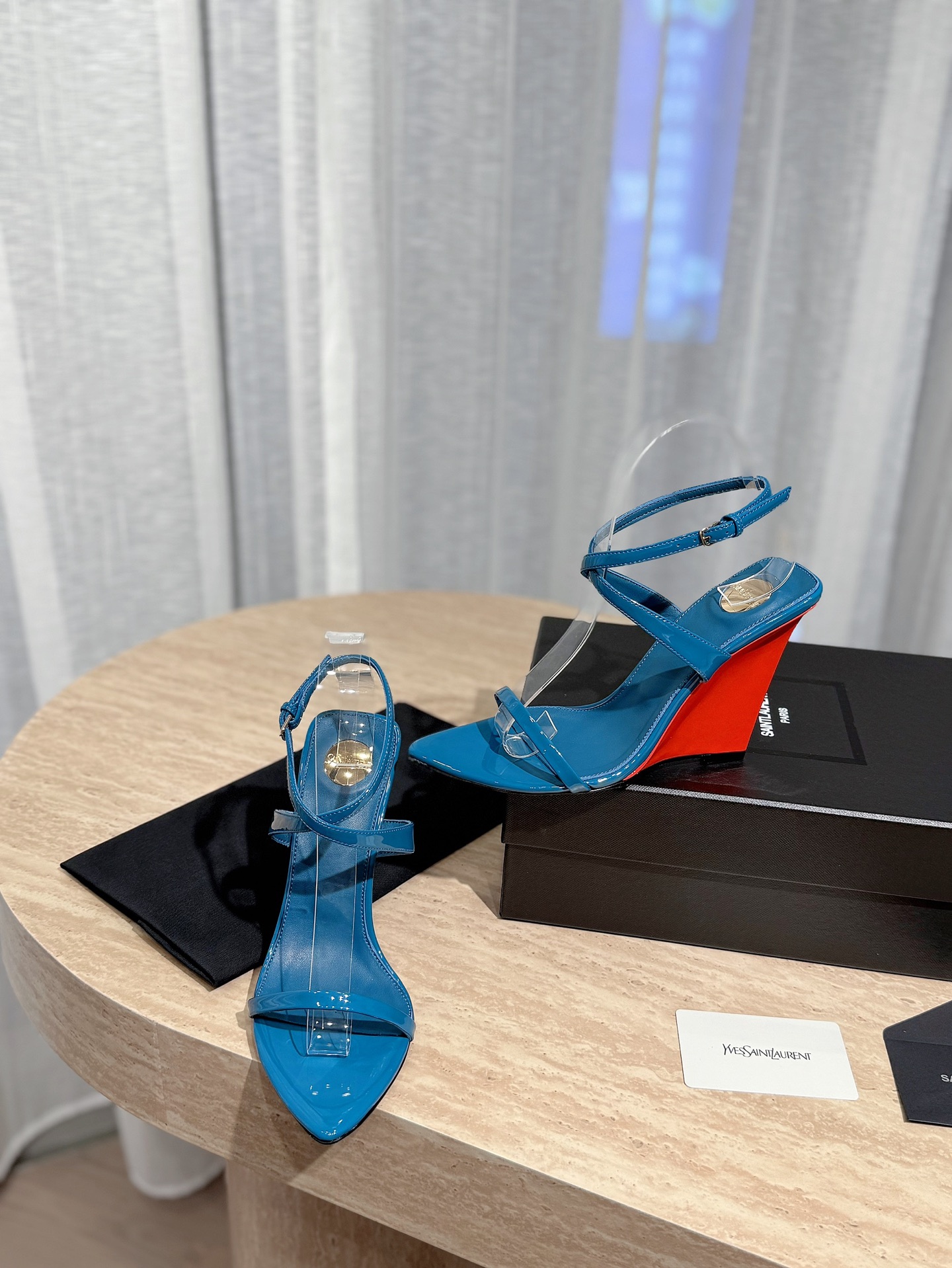 Saint Laurent YSL Thick Heeled Heels Sandals Slippers Shoes