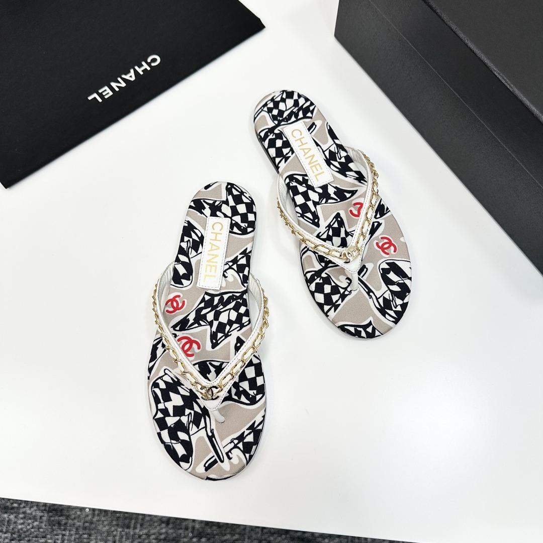Chanel Clip Toe Flip Flops Slippers Sandals Shoes