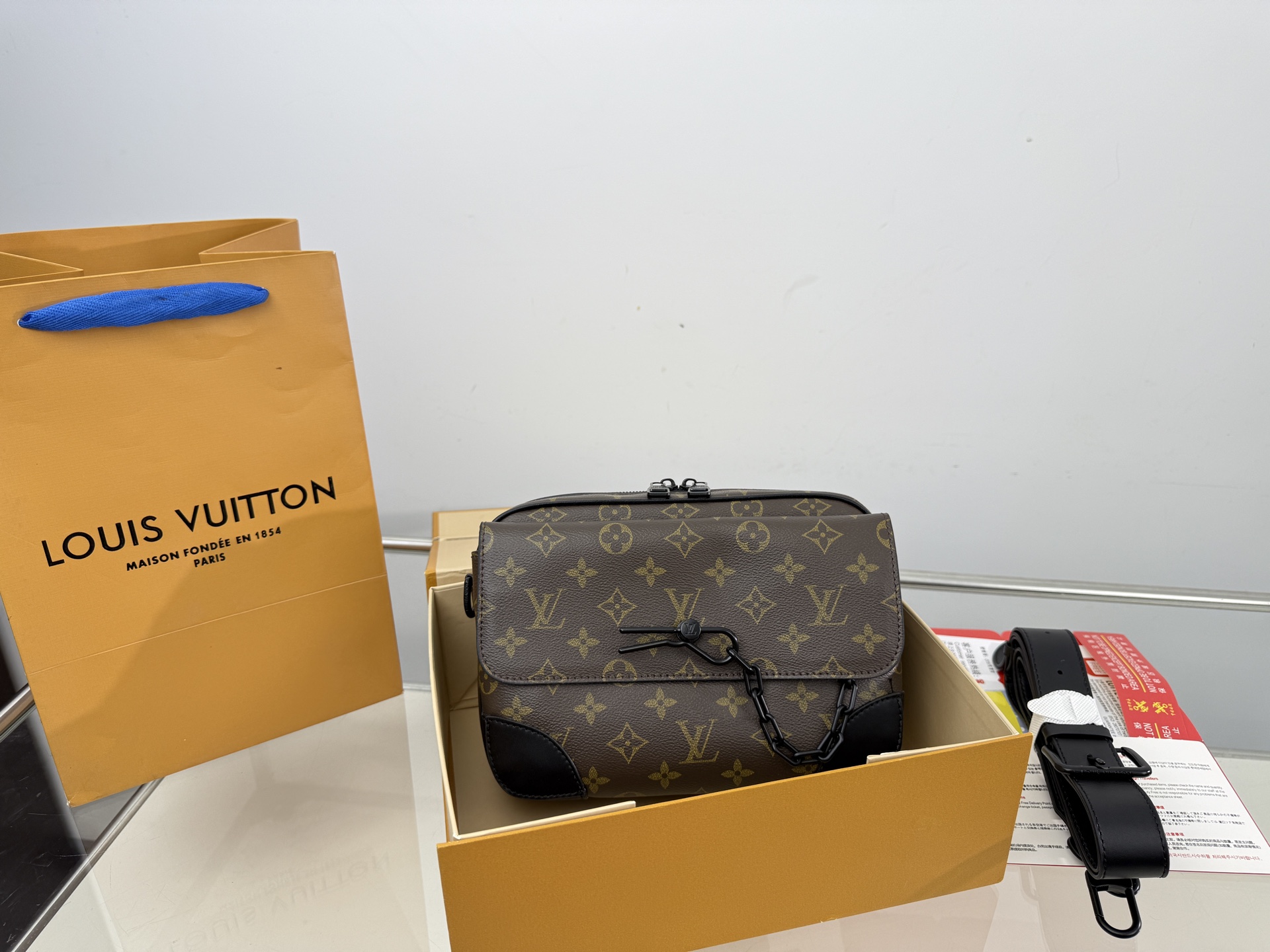 LV Men's Messenger Bag | Soft Touch Structured