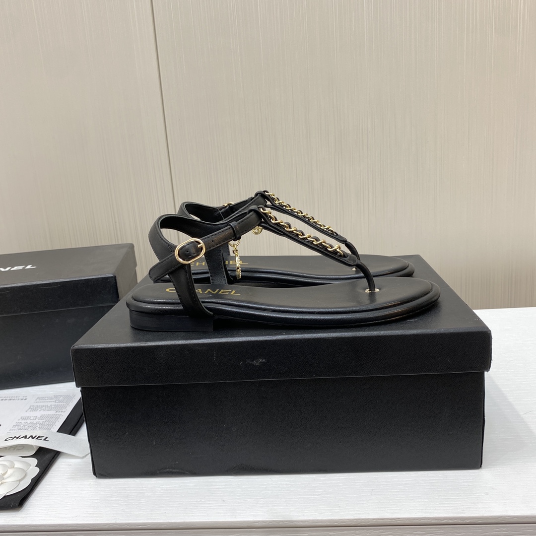 Chanel 25ss Chunky Heel Sandals Slippers Shoes