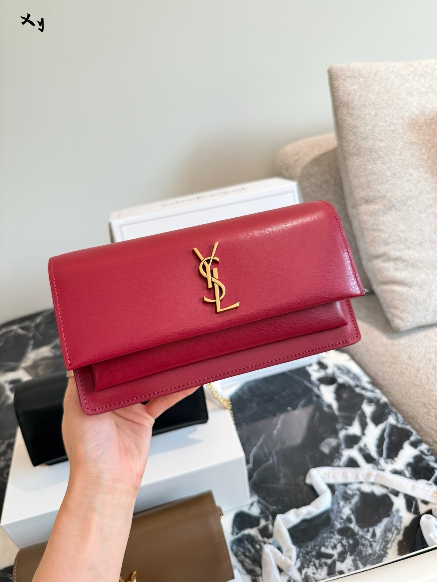 ​​YSL Sunset V 24cm Quilted Leather Crossbody