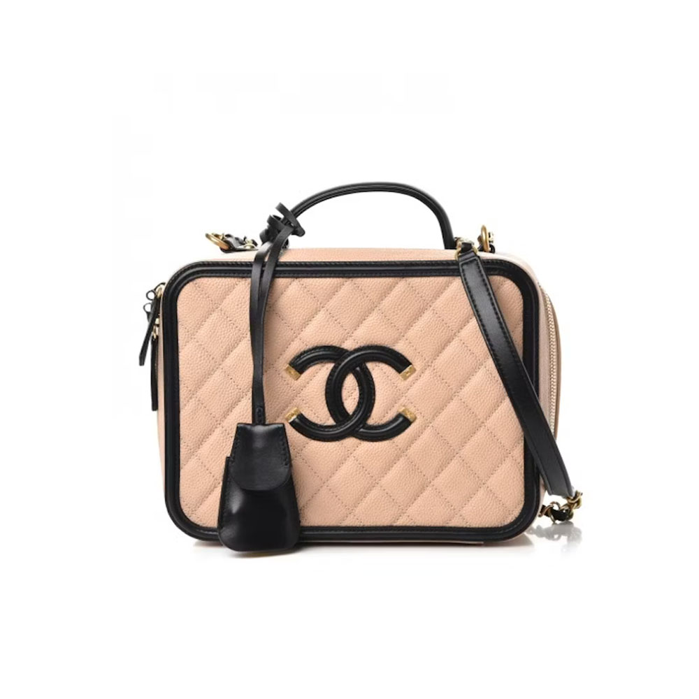 Chanel Vanity Case Quilted Caviar