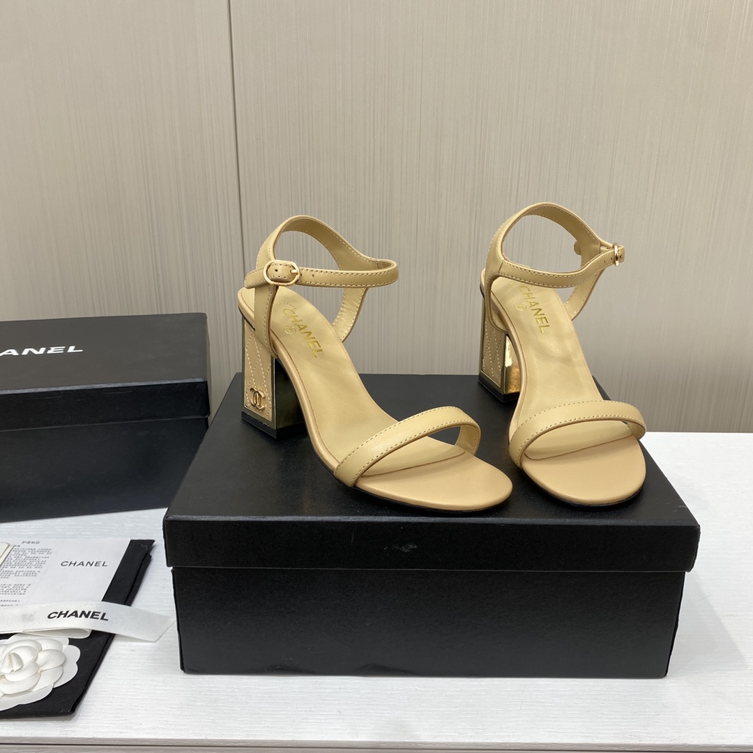 Chanel 25ss Sandals Slippers Chunky Heeled Stilettos Shoes