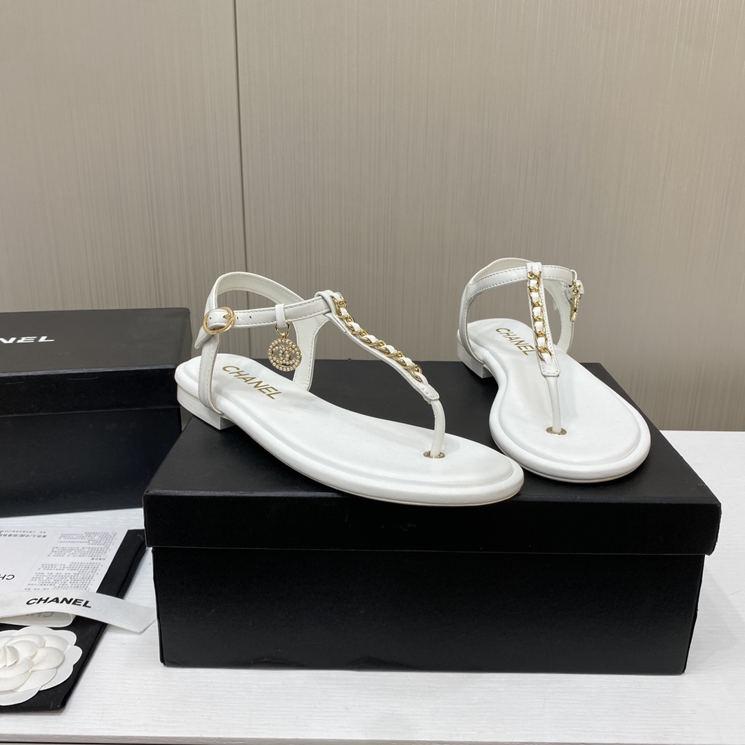 Chanel 25ss Chunky Heel Sandals Slippers Shoes