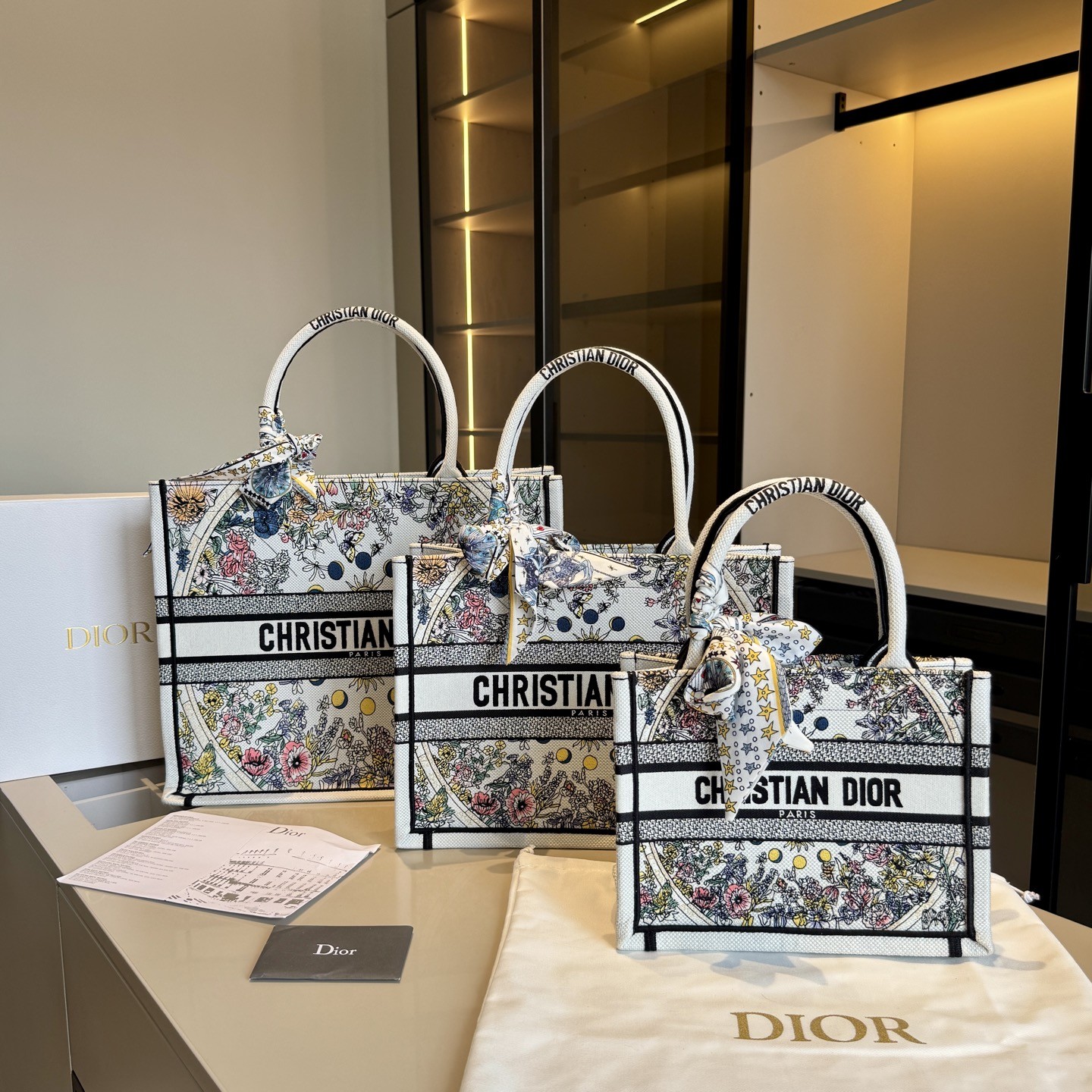 Dior Embroidered Runway Tote Bag 10A