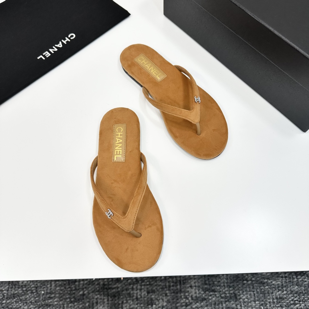 Chanel Clip Toe Flip Flops Slippers Sandals Shoes