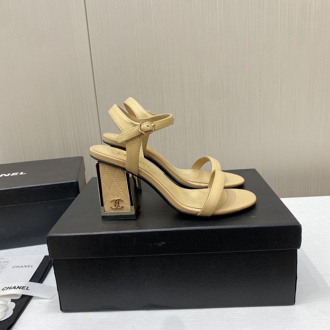 Chanel 25ss Sandals Slippers Chunky Heeled Stilettos Shoes