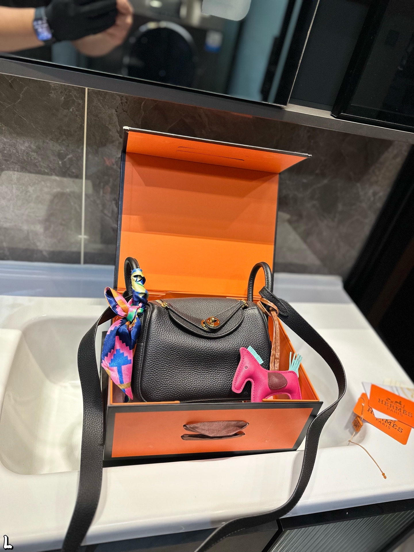 Hermes Lindy Pillow Bag 19cm Calfskin Leather