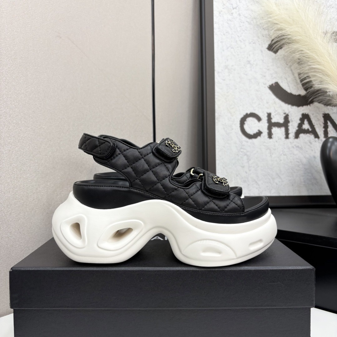 Chanel Velcro Beach Sandals