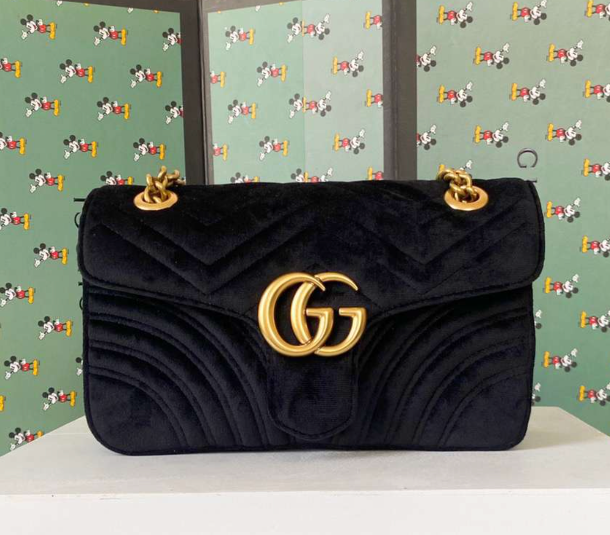 Gucci GG Marmont Velvet Small Shoulder Bag Handbag