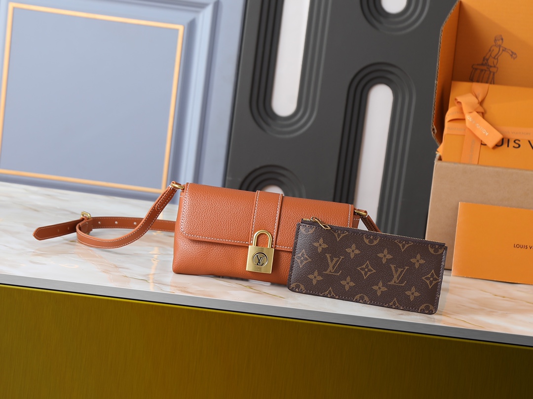 LV M12147 Low Key Upgrade Soft Leather Handbag with L-Lock