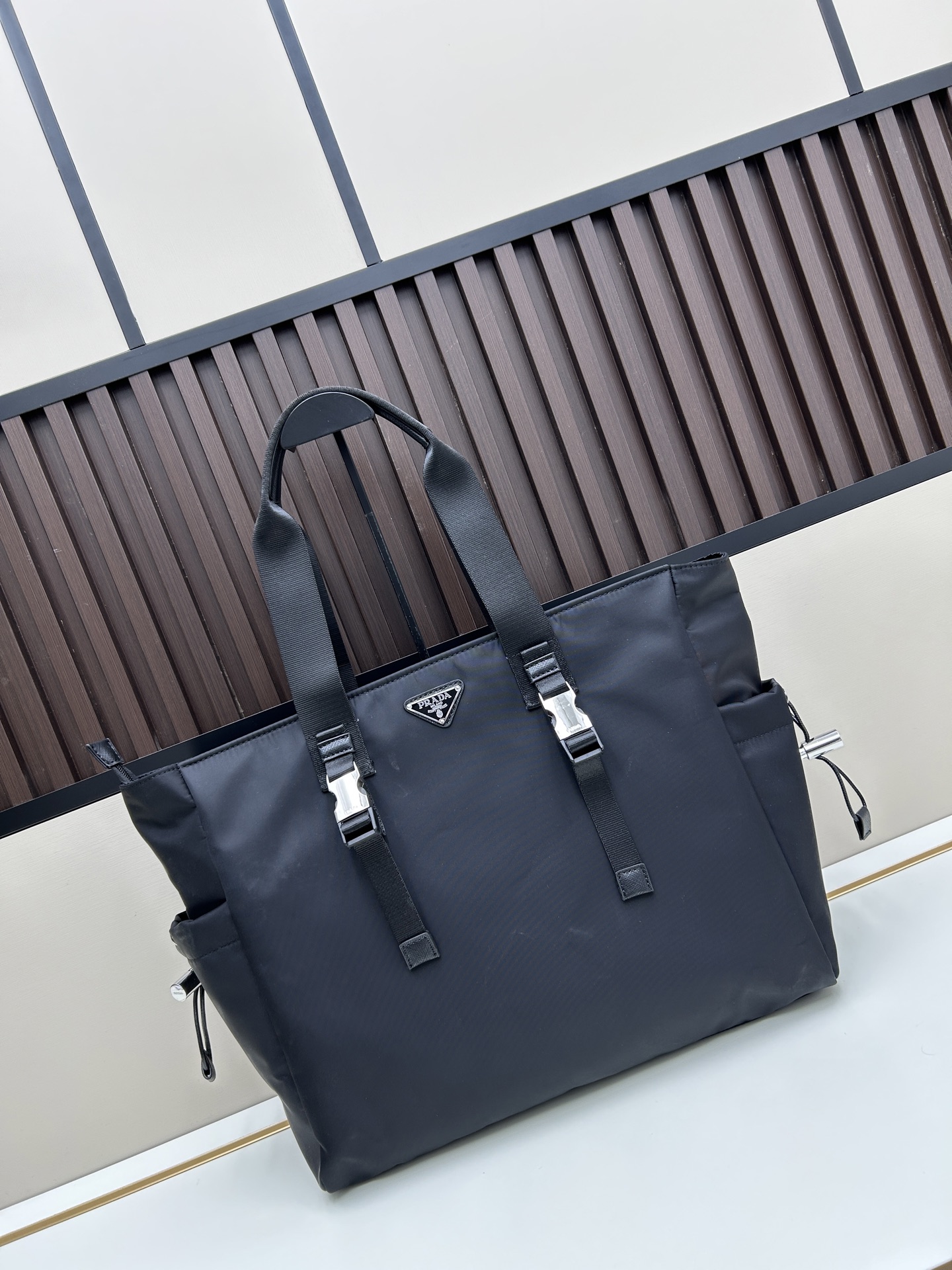 Prada 23108 Recycled Nylon Large Shoulder Tote