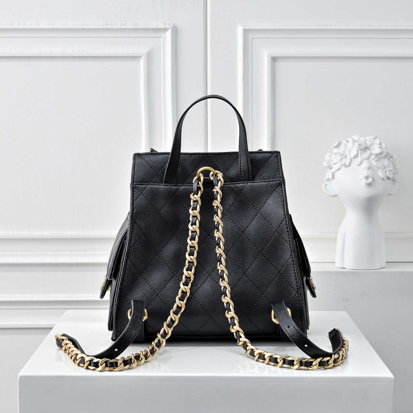 CHANEL 25C 7017 Retro Gold Coin Bucket Bag