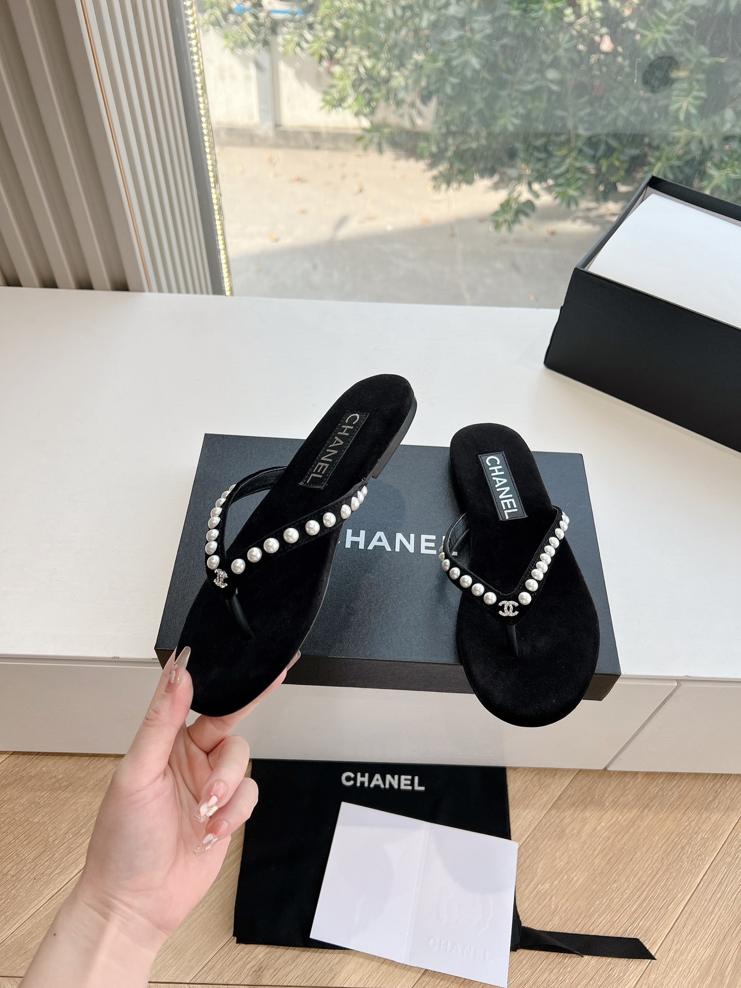 Chanel Clip Toe Slipper Sandals Shoes
