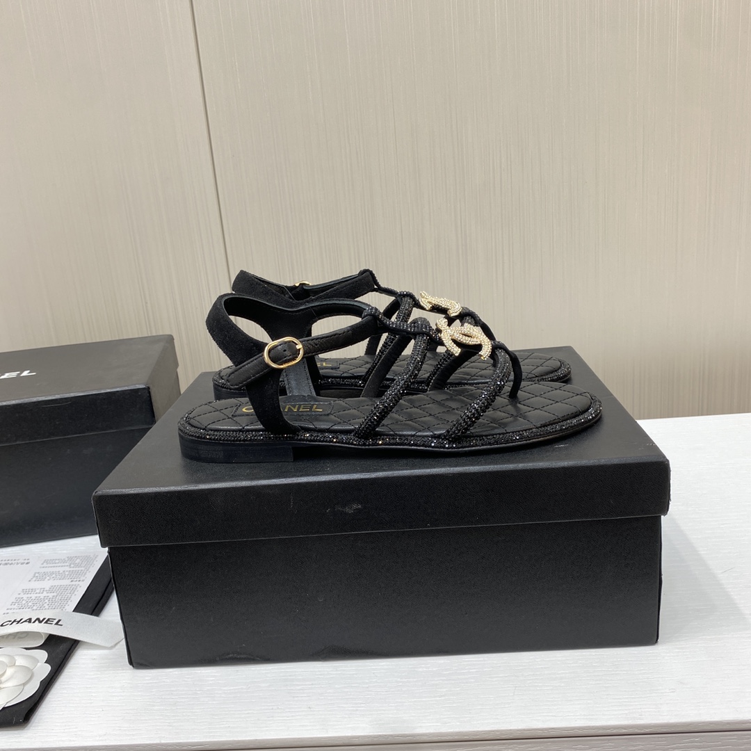 Chanel 25ss Chunky Heel Sandals Slippers Shoes