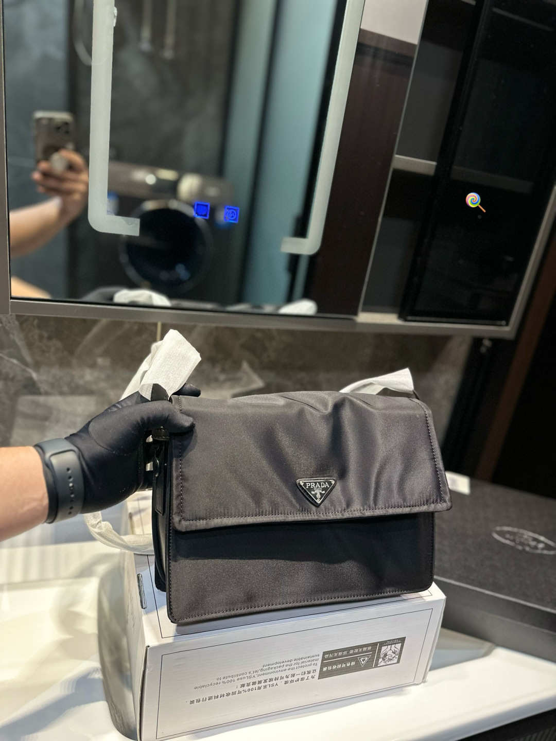 Prada Vintage  Nylon Unisex Messenger Bag