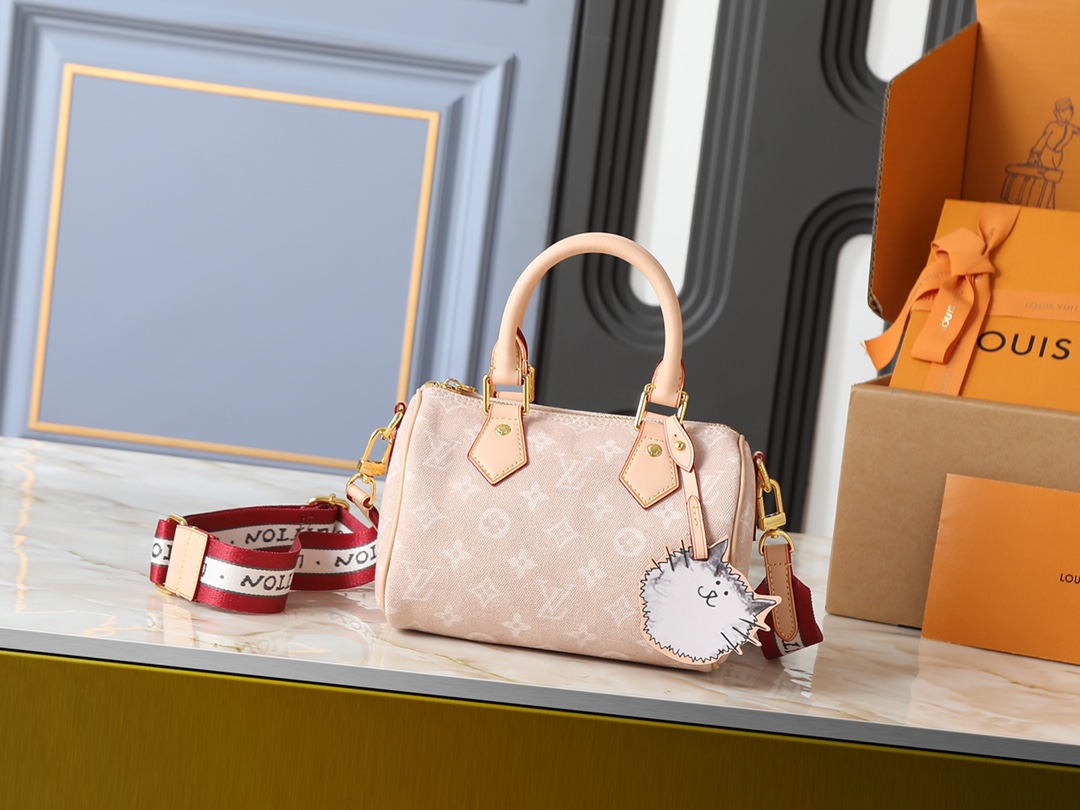 LV M15151 M46234 Grace Coddington Speedy 20 - Meowgram Cat Charm