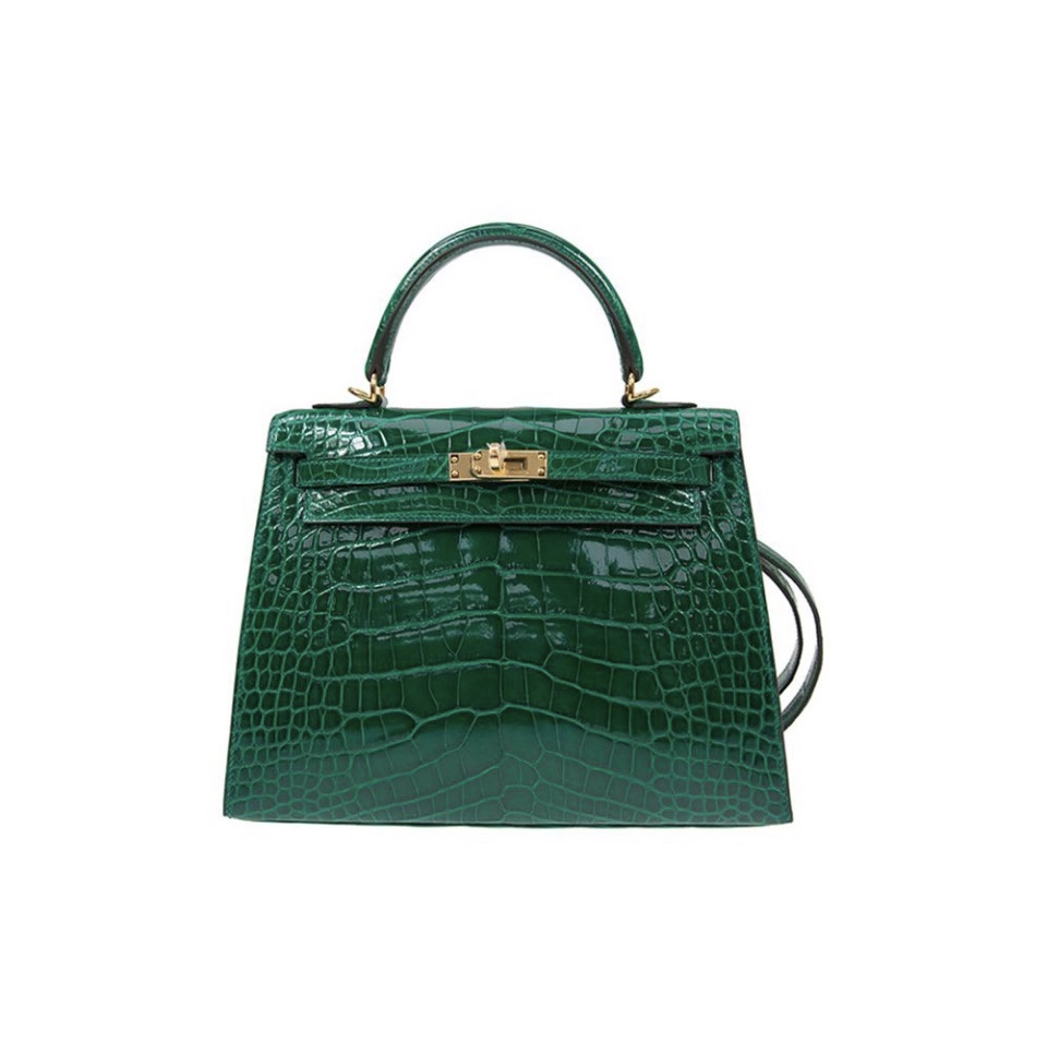 Hermes Kelly Gold Buckle Bag-Crocodile Handbag Shoulder Bag
