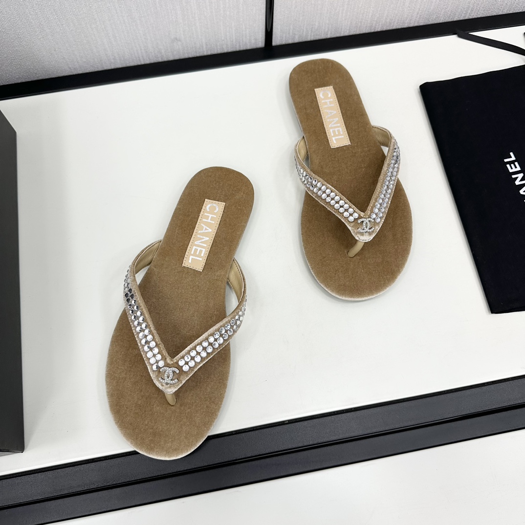 Chanel Clip Toe Flip Flops Slippers Sandals Shoes