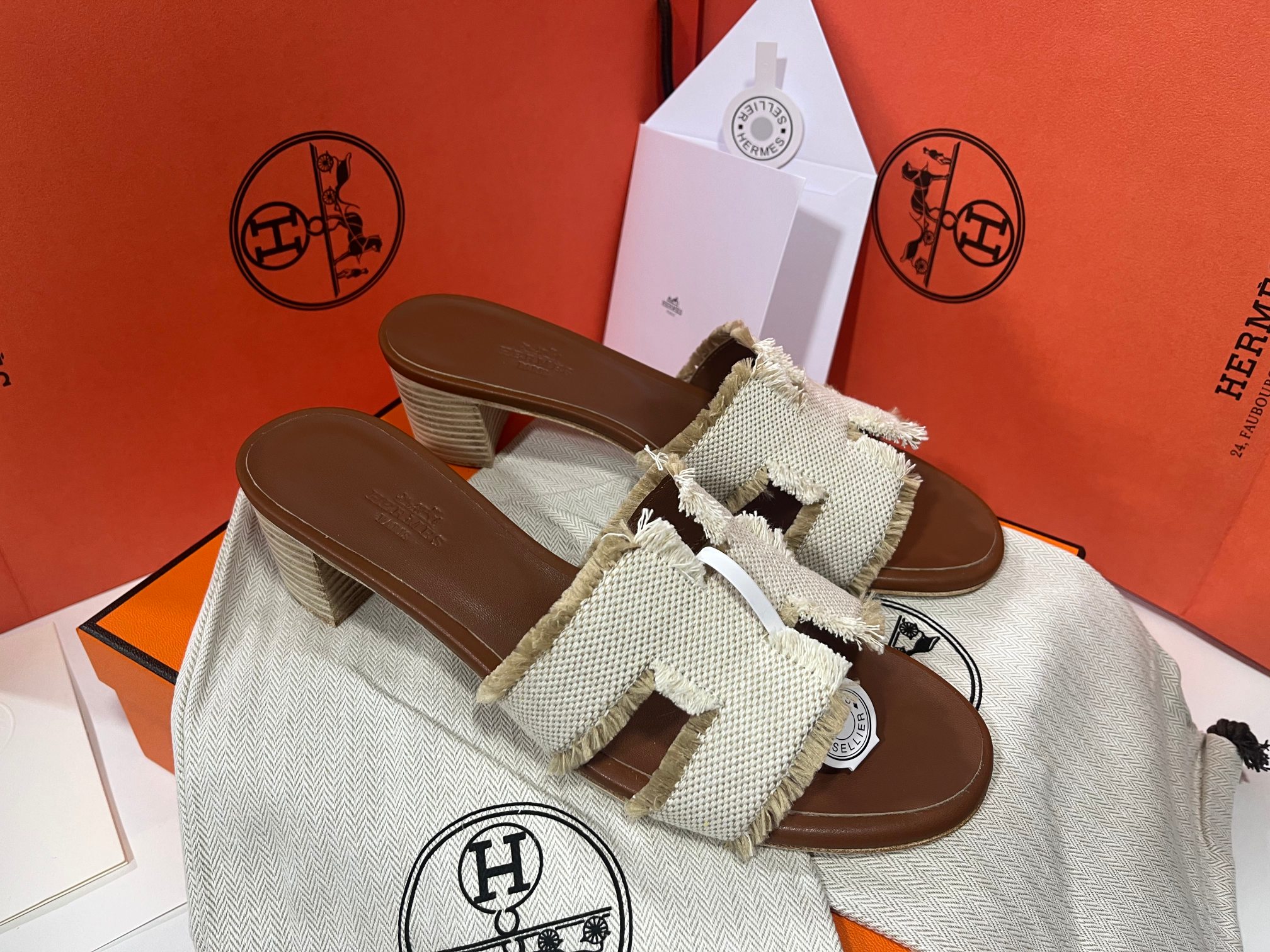 Hermes H Sandals Slipper Heels