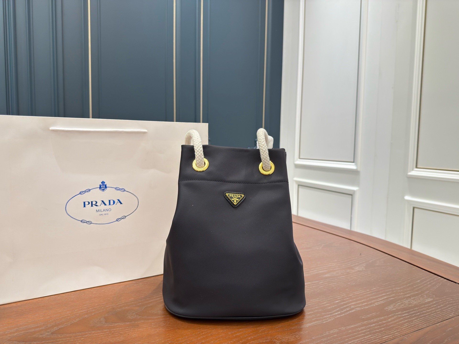 PRADA Galleria Saffiano Leather Bucket Tote Bag