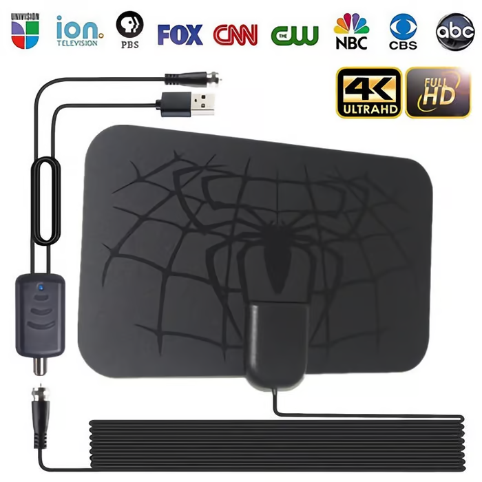 New spider pattern HDTV cable antenna 4K (5G chip, can be used worldwide)