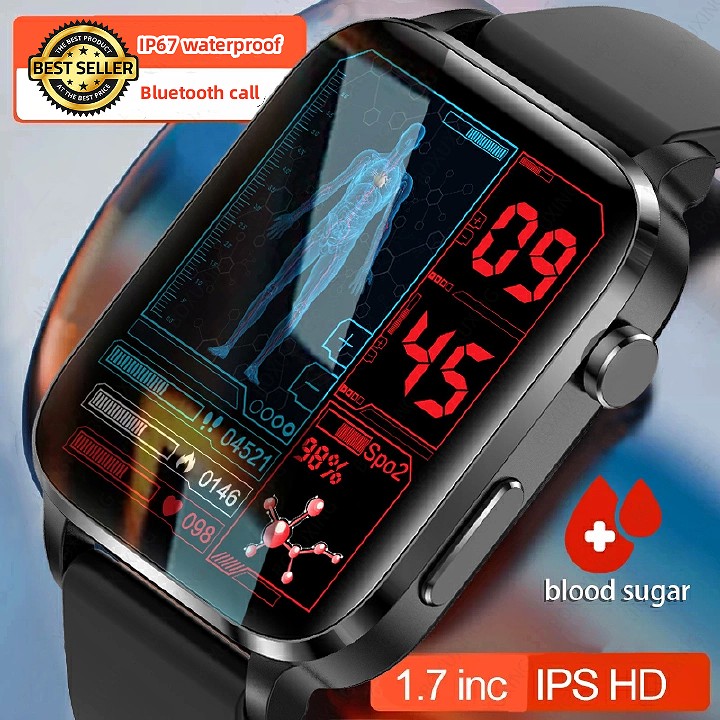 Painless blood glucose monitoring, heart rate, blood pressure, blood oxygen monitoring, health monitoring smartwatch