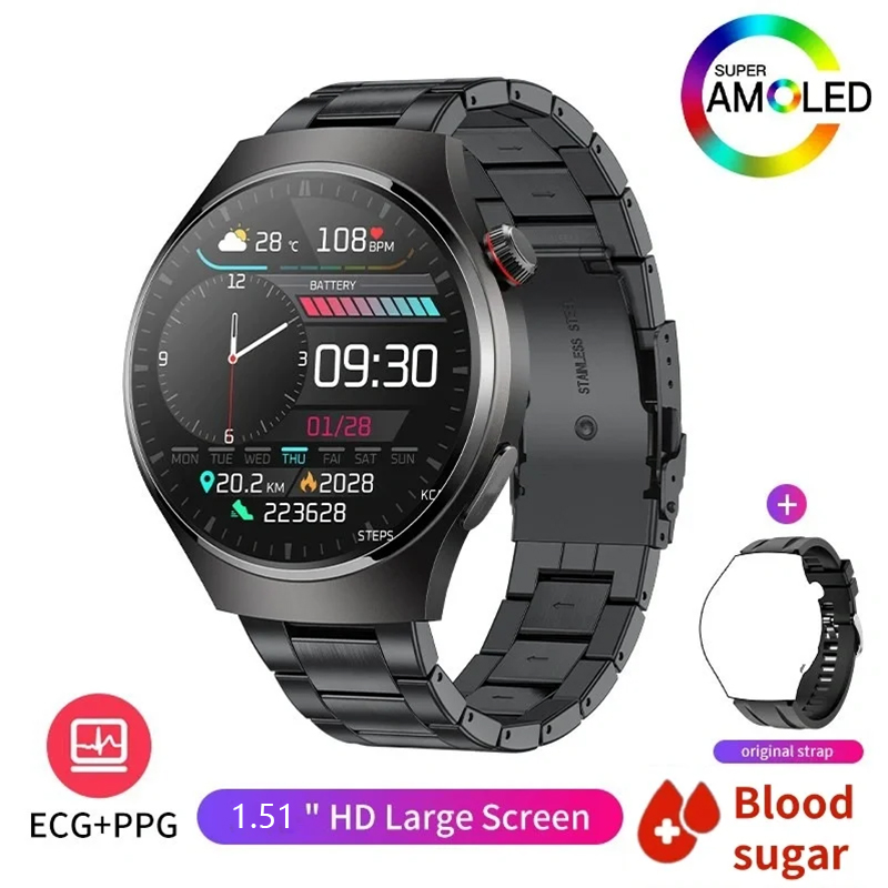 Painless Blood Glucose & Oxygen Monitoring Smart Bluetooth Health Watch