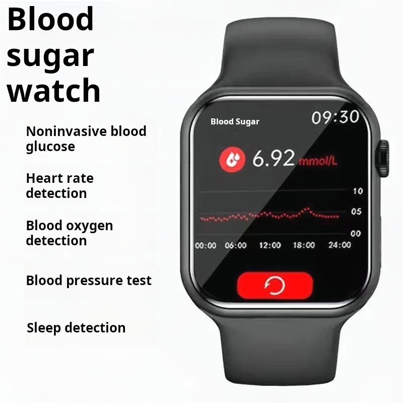 Painless blood glucose monitoring, heart rate, blood pressure, blood oxygen monitoring, health monitoring smartwatch