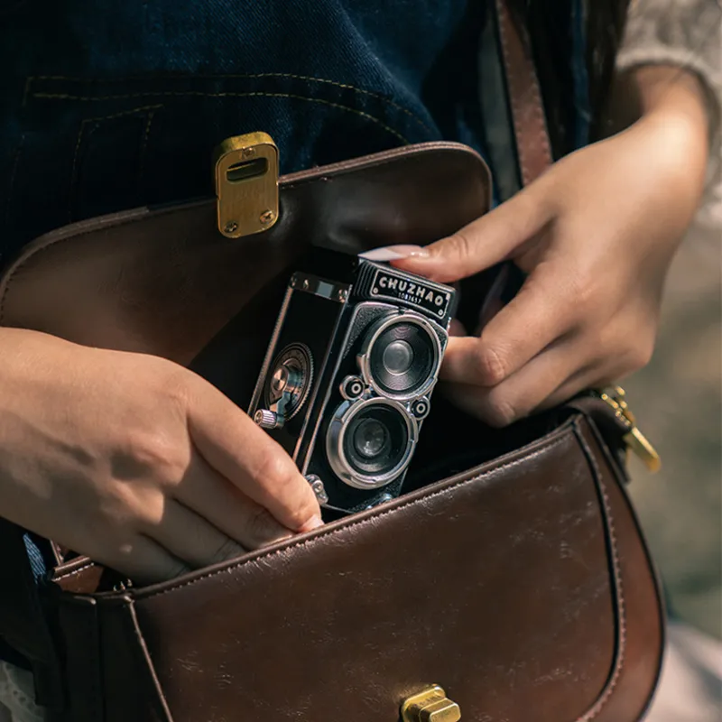 Retro Twin-Lens Digital Camera – Vintage CCD Mini Camera, HD Travel Pocket Camera for Students & Beginners