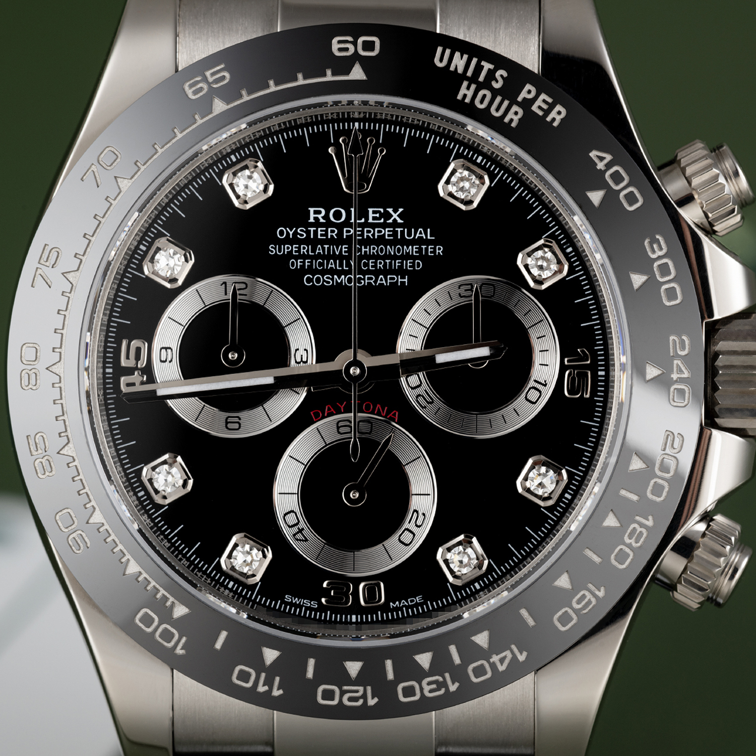 Rolex Daytona White Gold Black Dial Oysterflex Strap 116519LN-0025 Unworn